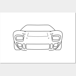 1960s Ford GT40 classic car black outline graphic Posters and Art